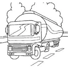 Dibujo de Semirremolque cisterna circulando por la carretera para colorear Dibujo de Semirremolque cisterna circulando por la carretera para colorear