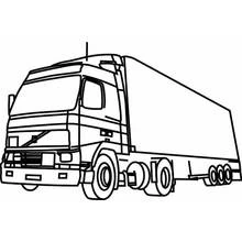 Dibujo de Semirremolque en la carretera para colorear Dibujo de Semirremolque en la carretera para colorear