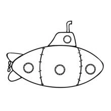 Dibujo de Submarino simple con ojos de buey redondos para colorear
