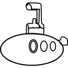 Dibujo de Submarino con periscopio y ojos de buey para colorear