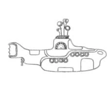 Dibujo de Submarino amarillo con periscopios para colorear