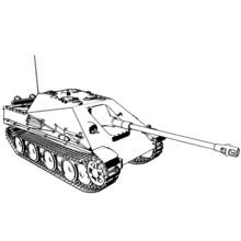 Dibujo de Tanque destructor con cañón largo para colorear