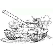 Dibujo de Tanque en el bosque para colorear