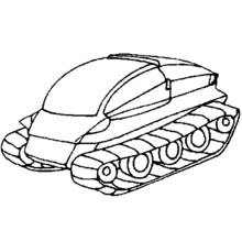 Dibujo de Tanque futurista de casco redondeado para colorear