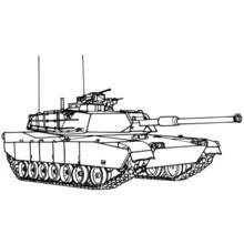 Dibujo de Tanque de combate con cañón largo para colorear