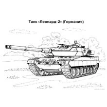 Dibujo de Tanque Leopard 2 avanzando en el campo para colorear