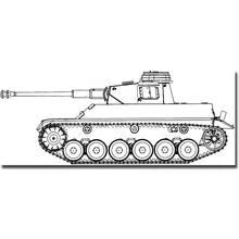 Dibujo de Tanque visto de perfil para colorear