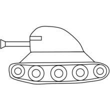 Dibujo de Tanque con ruedas redondas para colorear
