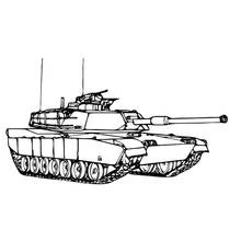 Dibujo de Tanque de perfil con remaches en el casco para colorear