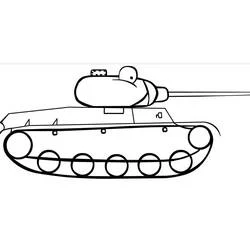 Dibujo de Tanque divertido de ruedas redondas para colorear