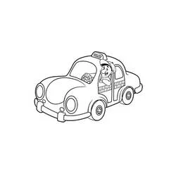 Dibujo de Taxista al volante para colorear
