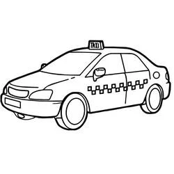 Dibujo de Taxi con dibujo de cuadros para colorear