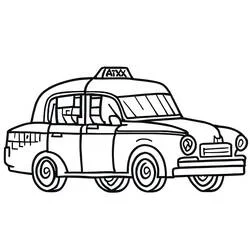 Dibujo de Taxi vintage para colorear