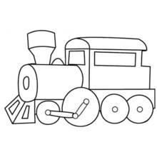 Dibujo de Locomotora con ruedas redondas para colorear
