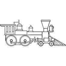 Dibujo de Locomotora con gran chimenea y cabina para colorear
