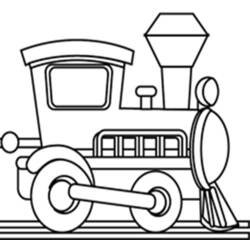 Dibujo de Locomotora con ruedas redondas y chimenea para colorear