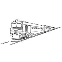 Dibujo de Locomotora tirando de un tren de pasajeros para colorear