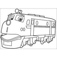 Dibujo de Locomotora con cara amistosa para colorear