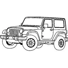 Dibujo de Jeep 4x4 visto de perfil para colorear