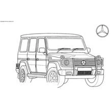 Dibujo de Vehículos 4x4 Mercedes tipo todoterreno robusto para colorear