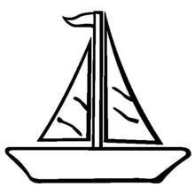 Dibujo de Velero de casco ancho y redondeado para colorear