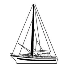 Dibujo de Velero con mástil alto y aparejo para colorear