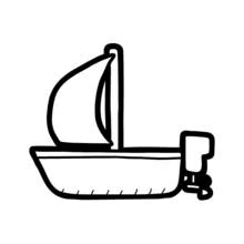 Dibujo de Pequeño velero con motor para colorear