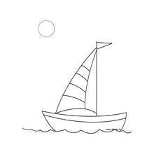 Dibujo de Velero flotando bajo el sol para colorear