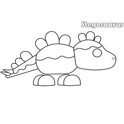 Dibujo de Estegosaurio caminando para colorear