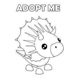 Dibujo de Triceratops de Adóptame con collar de púas para colorear