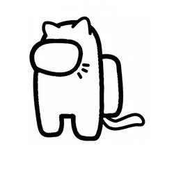 Dibujo de Among Us gatito para colorear