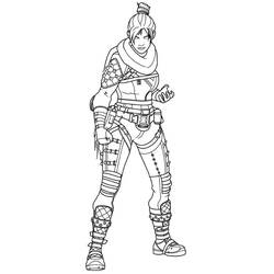 Dibujo de Wraith en posición de combate para colorear Dibujo de Wraith en posición de combate para colorear