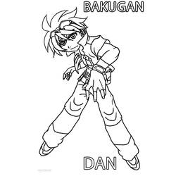 Dibujo de Dan Kuso en una pose dinámica de Bakugan para colorear Dibujo de Dan Kuso en una pose dinámica de Bakugan para colorear