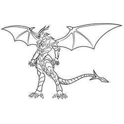 Dibujo de Bakugan Helix Dragonoid de pie para colorear Dibujo de Bakugan Helix Dragonoid de pie para colorear