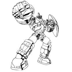 Dibujo de Bakugan guerrero en posición de combate para colorear Dibujo de Bakugan guerrero en posición de combate para colorear