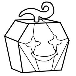 Dibujo de Fruta Diamante de Blox Fruits con cara sonriente para colorear