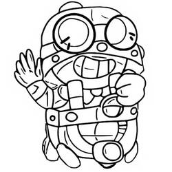Dibujo de Carl sonriendo y saludando para colorear