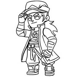Dibujo de Fang en una pose segura para colorear