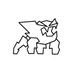 Dibujo de Geometry Dash figura de monstruo angular para colorear