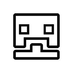 Dibujo de Geometry Dash cara cuadrada pixelada para colorear