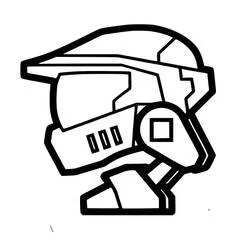 Dibujo de Casco futurista visto de perfil para colorear