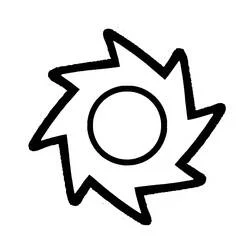 Dibujo de Geometry Dash rueda de pinchos obstáculo para colorear
