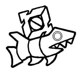 Dibujo de Geometry Dash criatura tiburón para colorear
