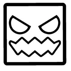 Dibujo de Geometry Dash cara cuadrada enojada para colorear