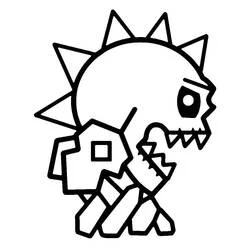 Dibujo de Geometry Dash monstruo calavera con picos para colorear
