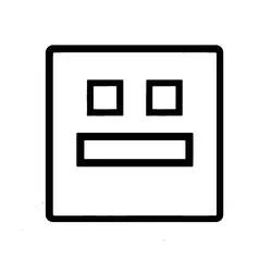 Dibujo de Geometry Dash cubo cuadrado con cara para colorear