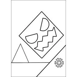 Dibujo de Geometry Dash rombo con cara tenebrosa para colorear