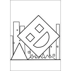 Dibujo de Geometry Dash cubo sonriente para colorear