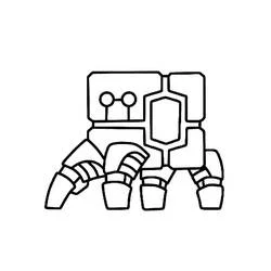 Dibujo de Geometry Dash robot mecánico sobre múltiples patas para colorear