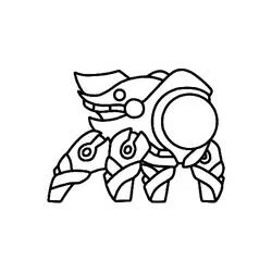 Dibujo de Criatura robótica estilo Geometry Dash para colorear